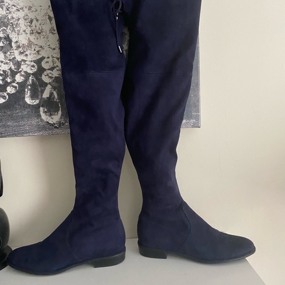 Marc Fisher Humor Blue Suede over the knee boots - Picture 3 of 14